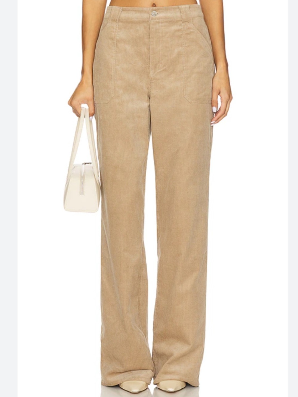 NWT SER.O.YA Wide-Leg Corduroy Pants in Tan - Small